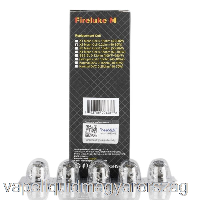 Freemax Fireluke M / Tx Hálócsere Tekercsek 0,2 Ohm X2 Mesh Tekercsek Vape Toll